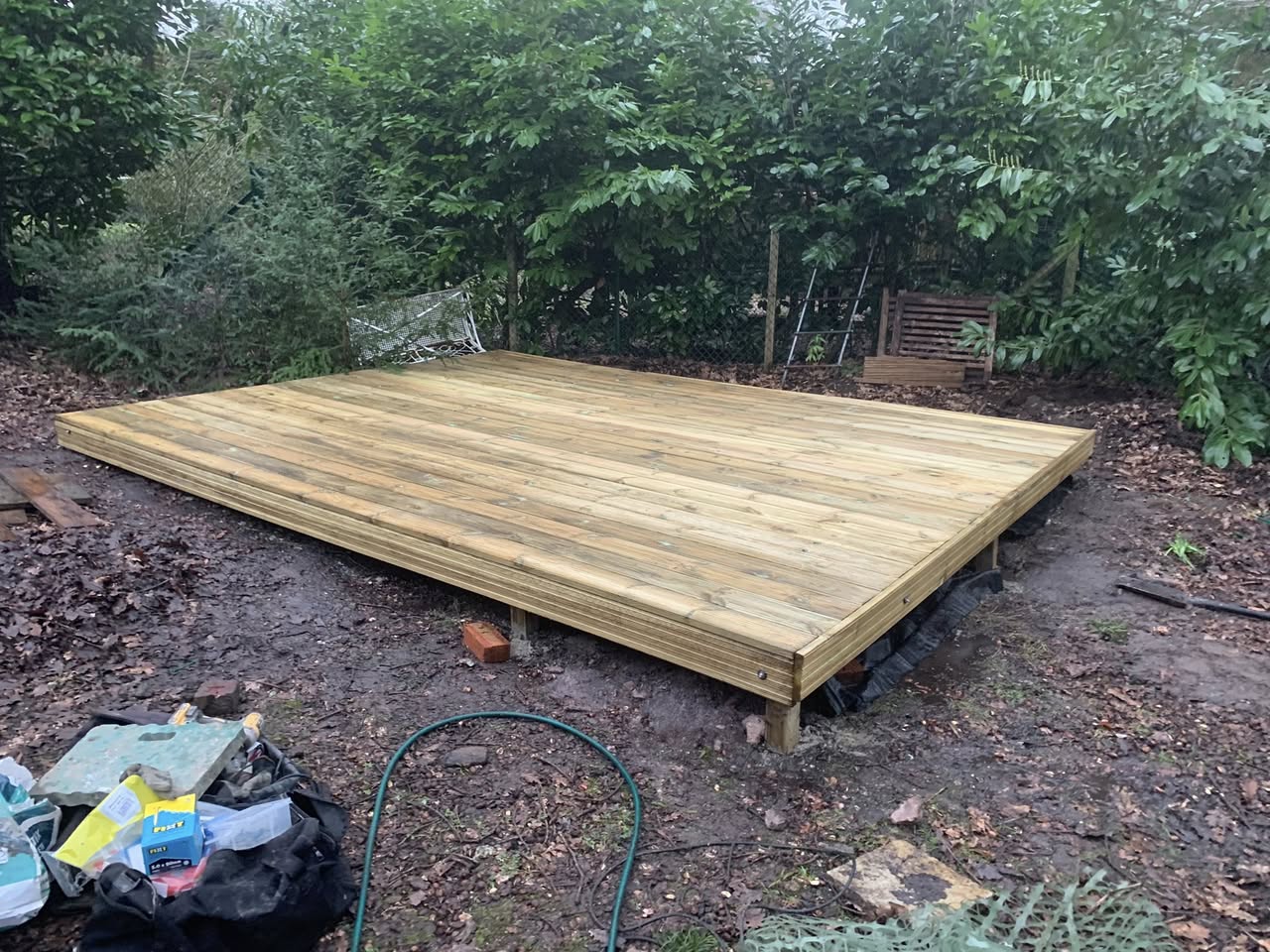 Decking for garden sauna