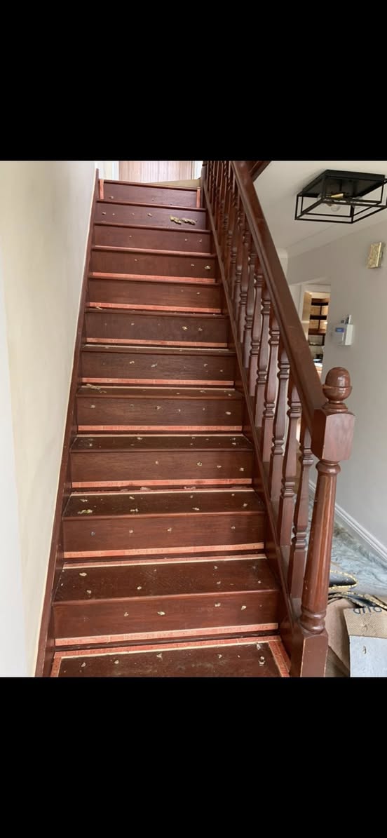 Staircase preparation and painting